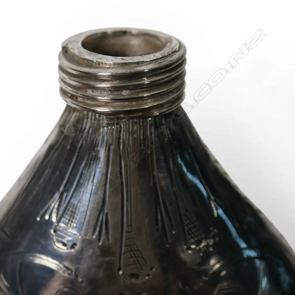 Rare Shooting Match Trophy sterling silver pocket flask by William Augustine Shanly (silversmith) to the short lived Napier Engineer Volunteers inaugural meeting prize winner 83.8gms, Image 1++
