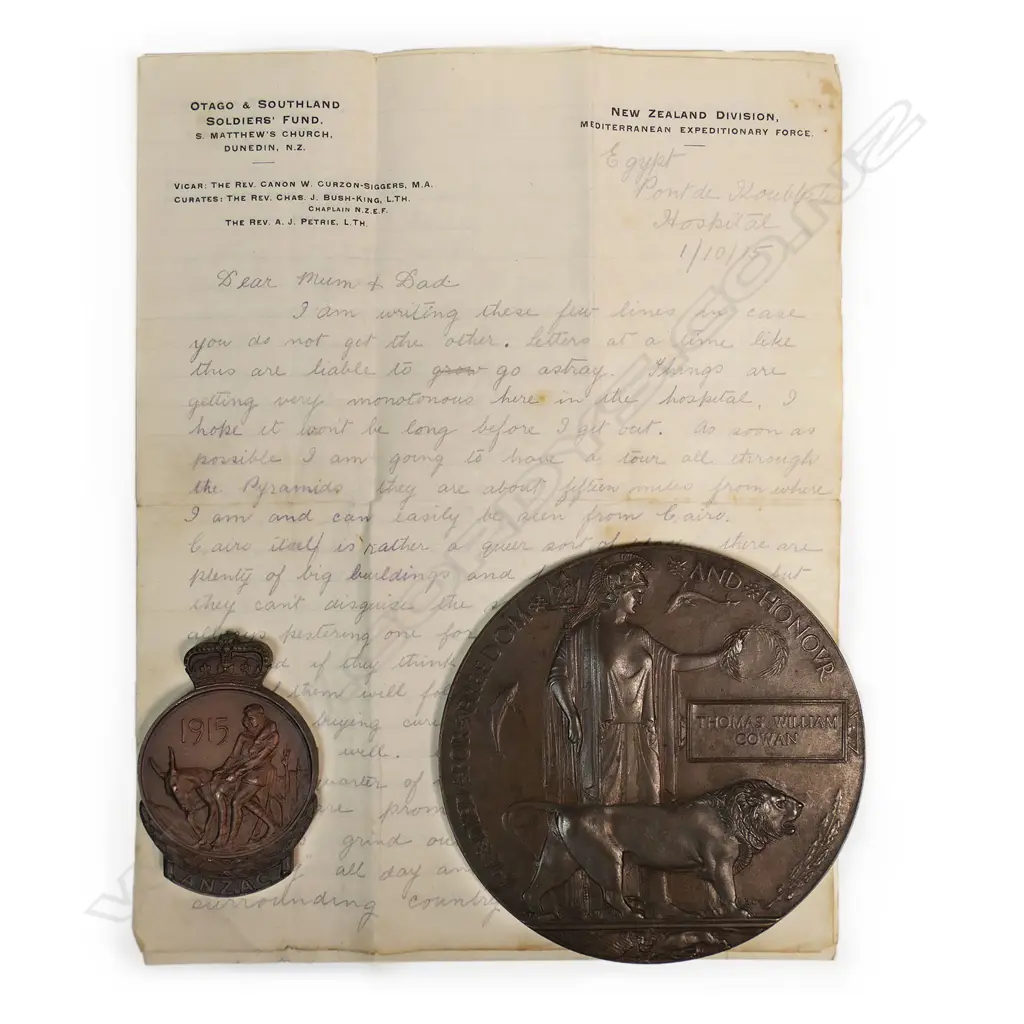 WW1 ANZAC Trio; plaque and medallion to soldier who survived Gallipoli to be killed at the Somme. With a heartbreaking letter to his parents, Image 1++