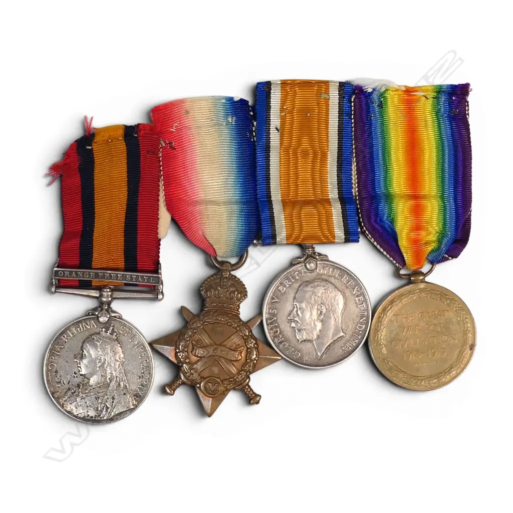 QSA with 1 clasp and WW1 trio to a NZ Vet. Corps member, Image 1++