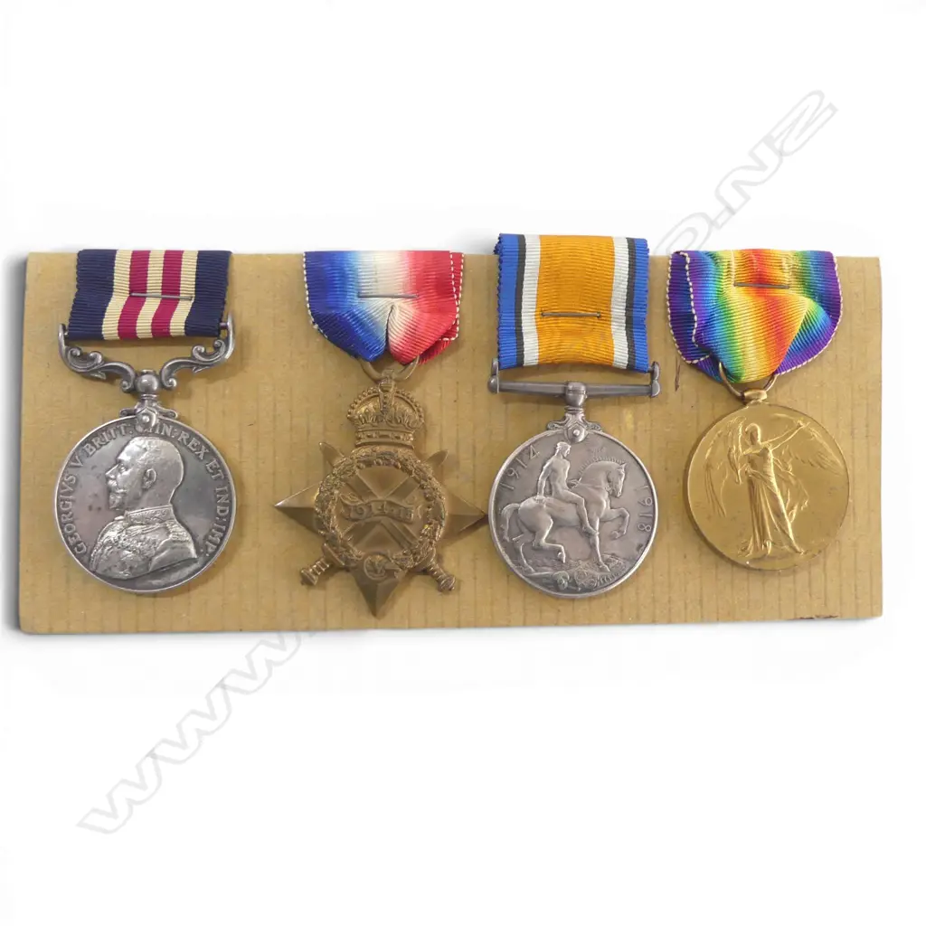 Military Medal and WW1 Trio to Percy Robinson Hadley (20 Apr 1887 - 3 Aug 1964) WW1 2/1977 NZEF Gnr. NZ Field Artillery 6th Reinforcements. Egypt; EEF and Western Front, Image 1++