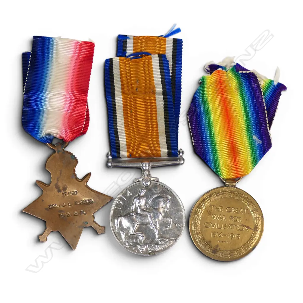 WW1 trio to James Lewis Robson (wounded in France) one of three brothers who served in the NZEF, Image 1++