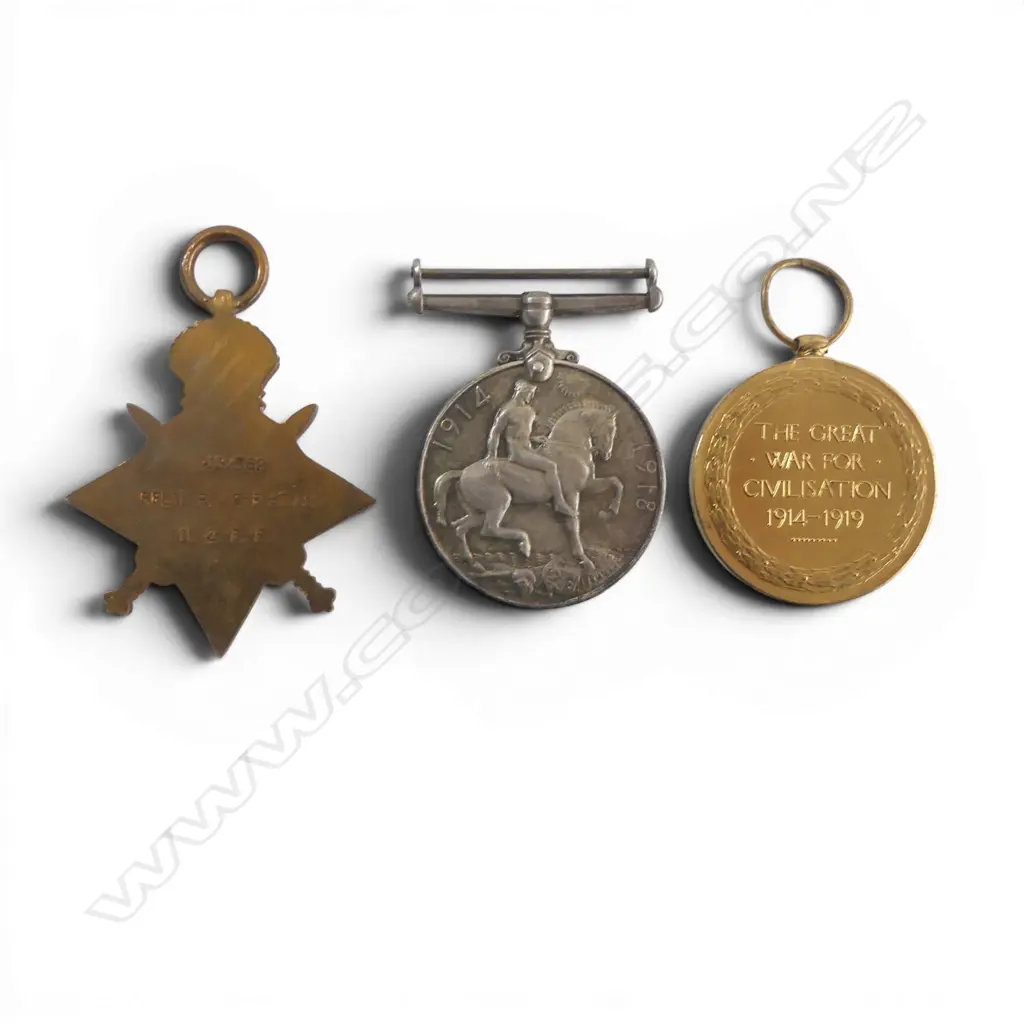 WW1 Trio to Timaru soldier who died on day one of the Battle of Flers-Courcelette a set-piece operation from 15 to 22 Sept 1916. This battle saw the first engagement of the NZ  Division on the Somme and the successful first employment of tanks in warfare*, Image 1++