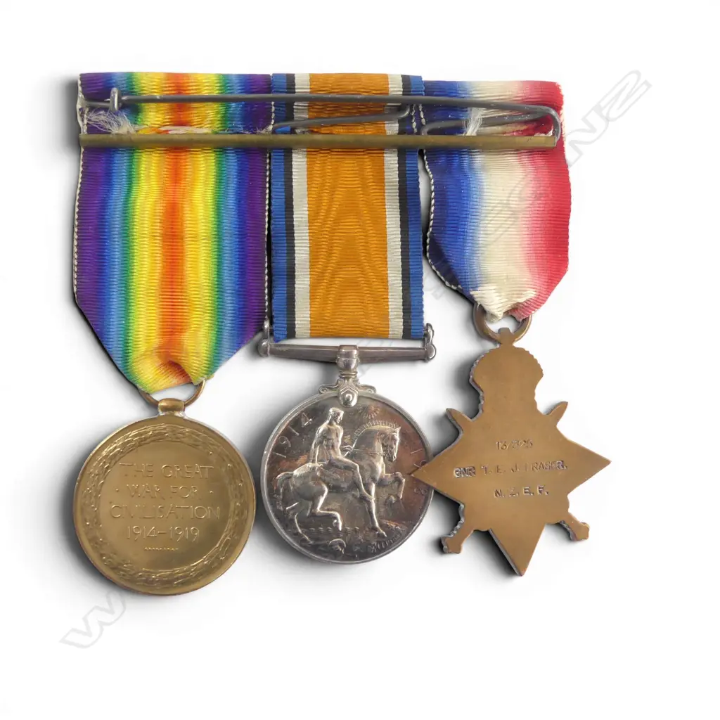 WW1 trio to Thomas Edward John Fraser (b.12 Dec 1893) WW1 13/325 NZEF Gnr. Auck. Mounted Rifles. Main Body. Egypt and Gallipoli, Image 1++