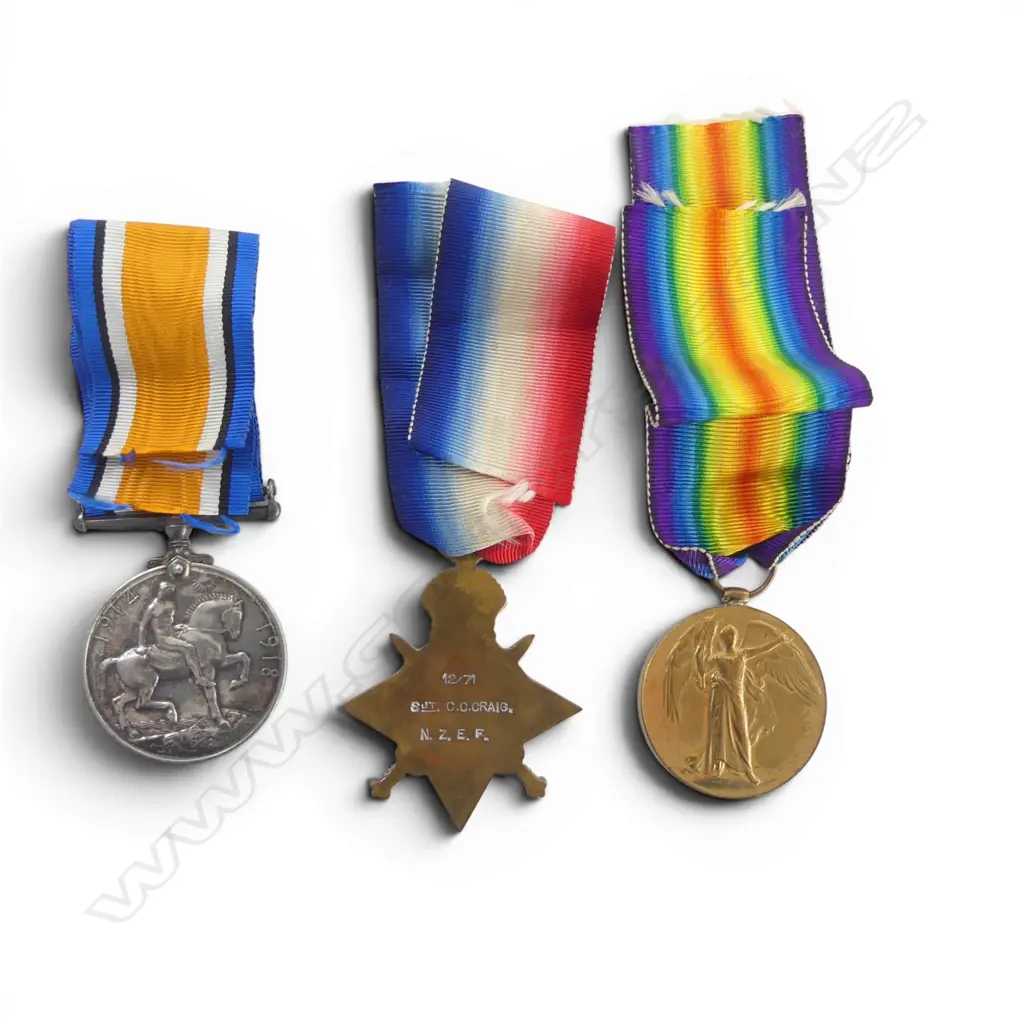 WW1 trio to ANZAC Charles Claude Craig 12/71 NZEF Sergt. Auck Infty Bn. Main Body. Egypt and Gallipoli, Image 1++