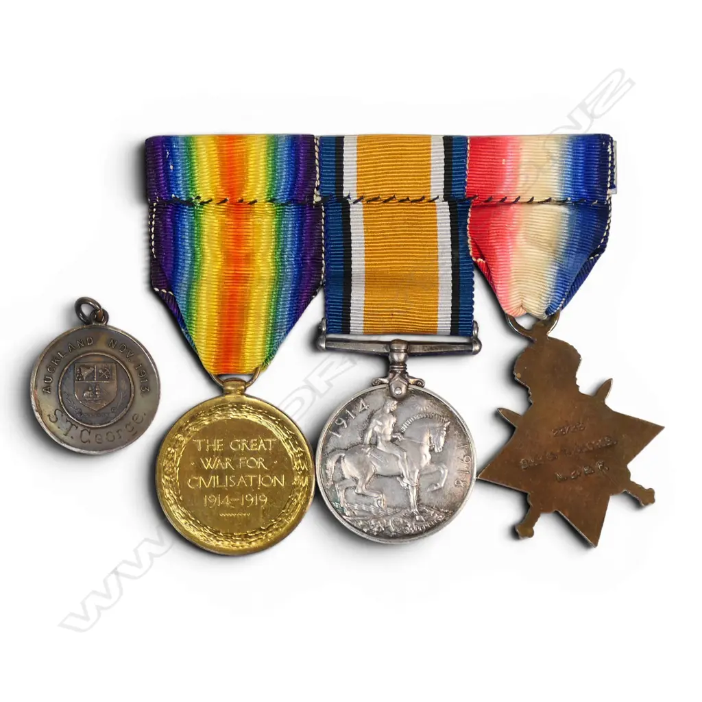 WW1 Trio to an Auckland Sergeant and his rare 1913 Wharf Strike Foot Specials medal, Image 1++