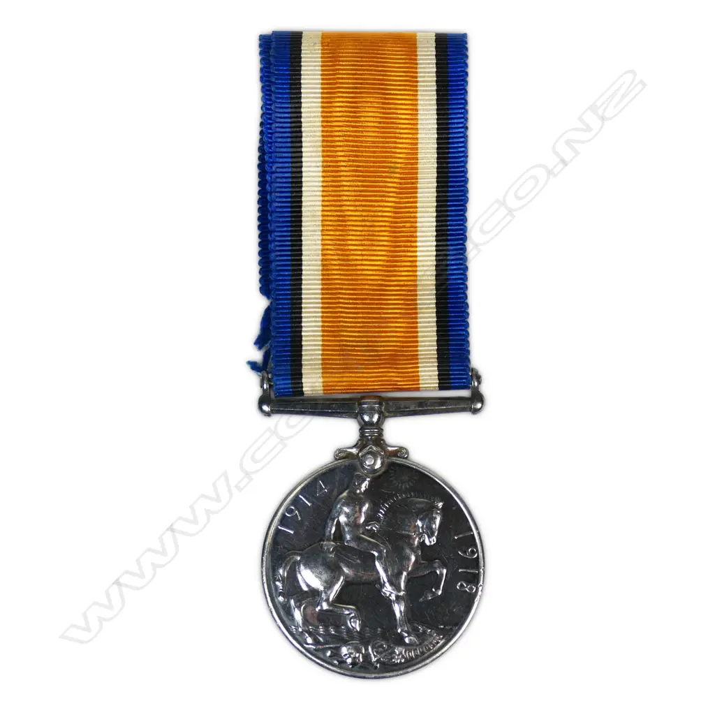 Scarce single issue British War Medal to WW1 20/24 NZEF Trpr. Herbert Humphrey Sheldon Mounted Infantry with the Samoan Relief Force, Image 1++