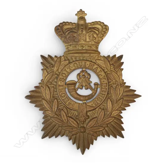 NZ VOLS HELMET PLATE 1882 GENERAL ISSUE