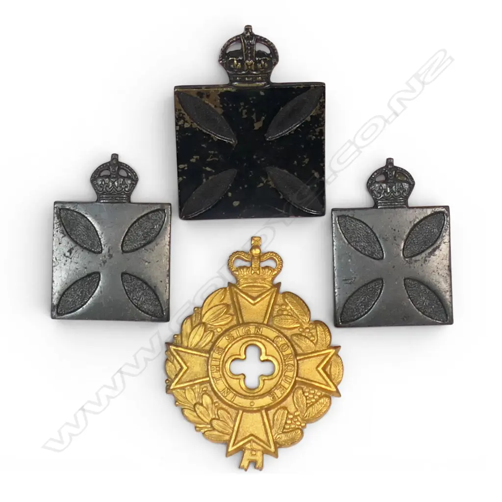 8/81 8/84 OLDHAM $210 CHAPLAINS DEPT CAP & COLLAR BADGES KC,BB + AUST CHAP. DEPT, QC, Bra Image 1++