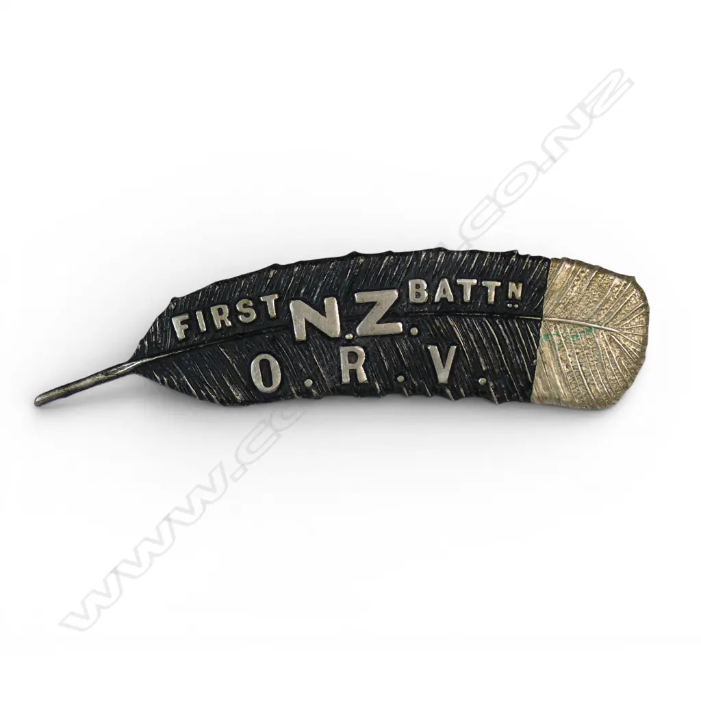 2/177 OLDHAM $450 1st Bn. OTAGO RIFLE VOLS GLENGARRY BADGE (blackened & WM) Image 1++