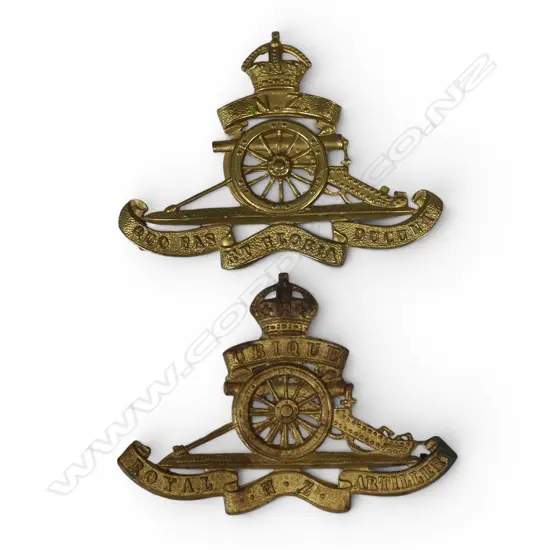 8/59 8/144 OLDHAM $165 ROYAL REGT NZ ARTY (UBLIQUE in TS) + REGT NZ ARTY (NZ in TS) both KC, Bra