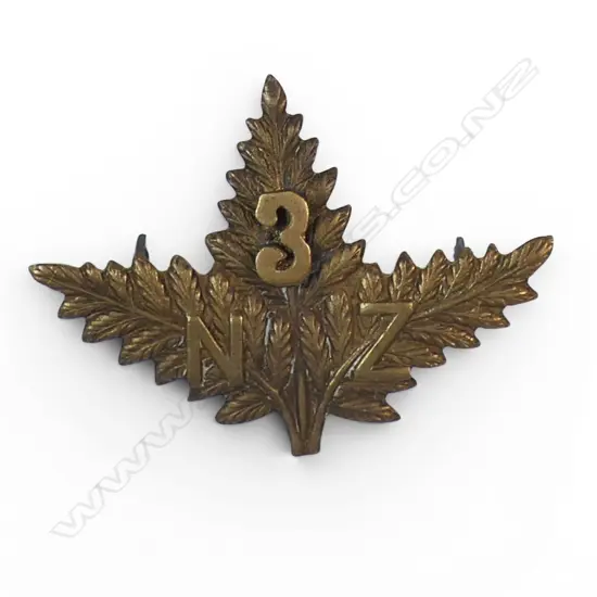 4/4 OLDHAM $450 TRIPLE FERN PATTERN No.3 REINFORCEMENTS CAP/COLLAR BADGE, Bra