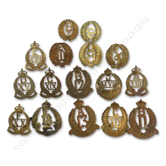 OLDHAM $2220. 16 x REINFORCEMENT BADGES 6th to 20th + 23rd Reinforcements)