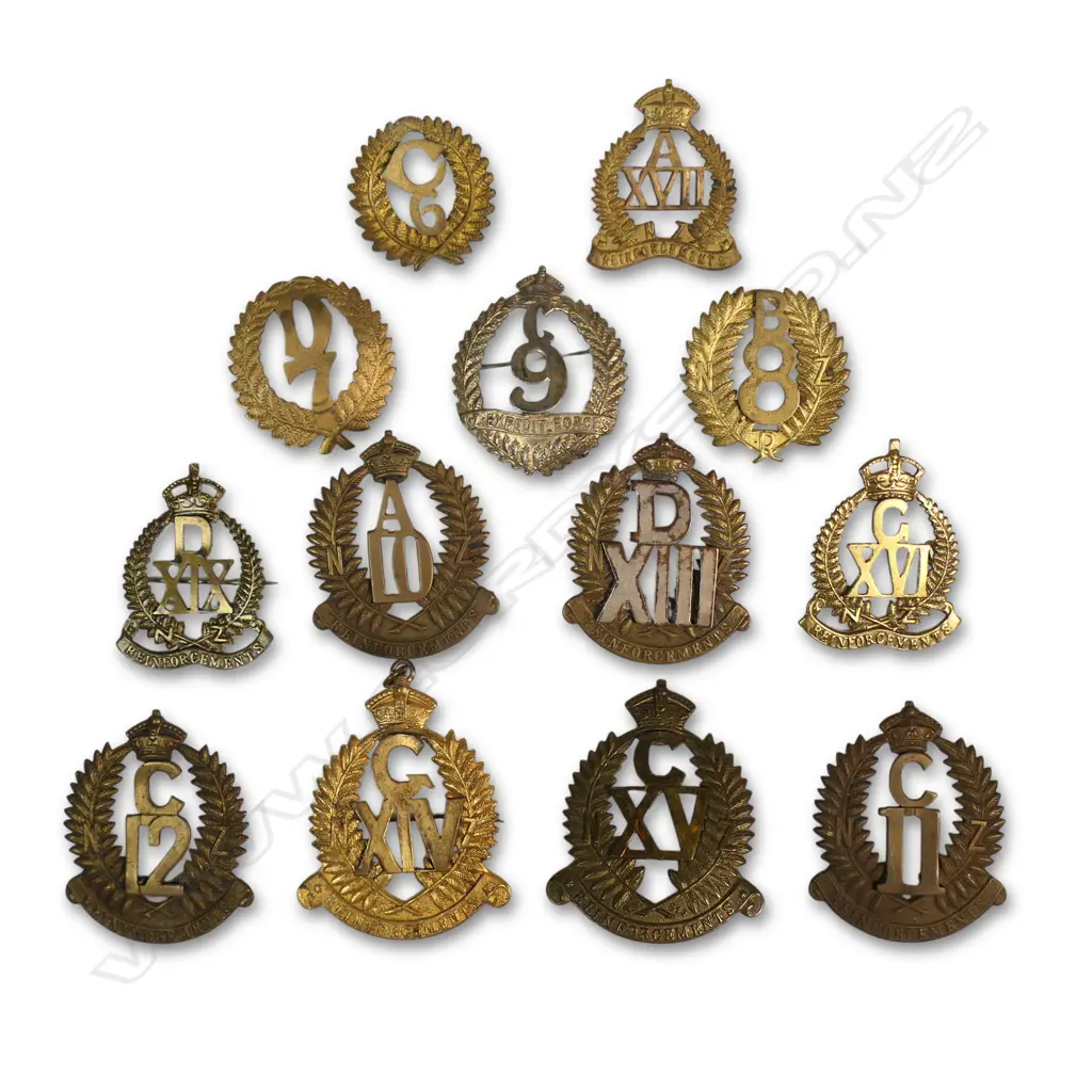 OLDHAM $1700. 13 x REINFORCEMENT BADGES 6th to 17th + 19th Reinforcements) Image 1++