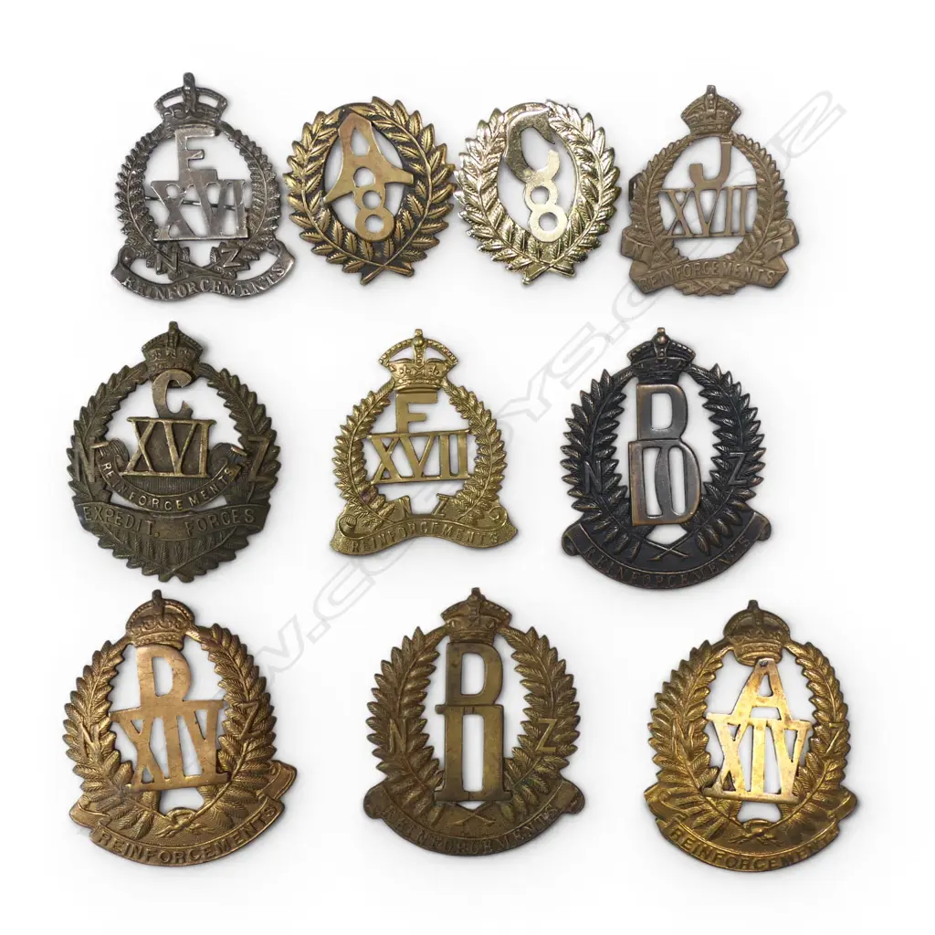 10 VARIOUS NZ REINFORCEMENTS BADGES Image 1++