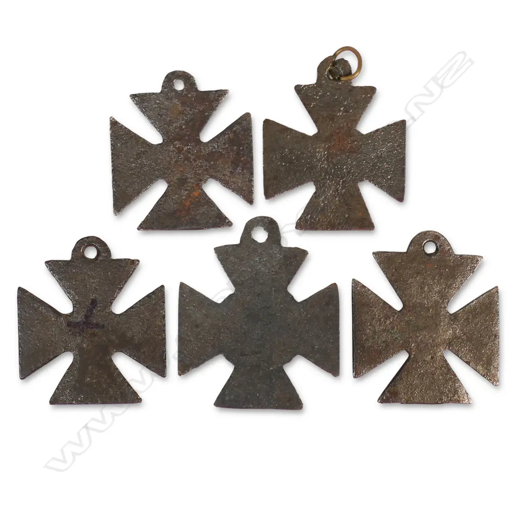 Five WW1 anti-German propaganda medals that exploited the German Army's excesses committed in Belgian and French towns and cities. Variously bearing legends including  'FOR KULTUR' a scornful pun on 'the Kaiser's claim to be spreading culture'. They were sold to raise funds for the War effort. Image 1++