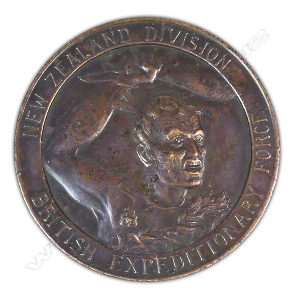 Scarce New Zealand Division British Expeditionary Force bronze medallion by Spink London to a Signaller who died on the Western Front, Image 1++