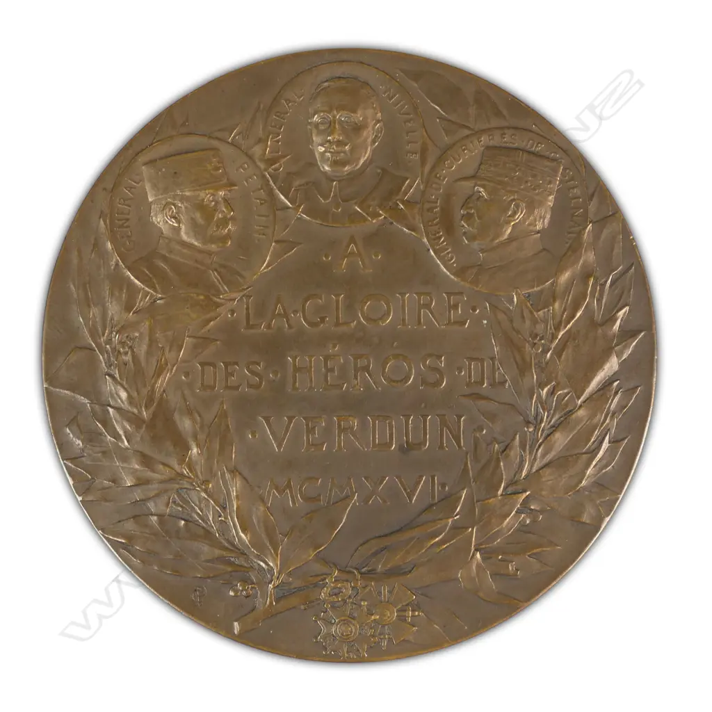 WW1 bronze medallion Heroes of Verdun by Charles Pillet, Image 1++