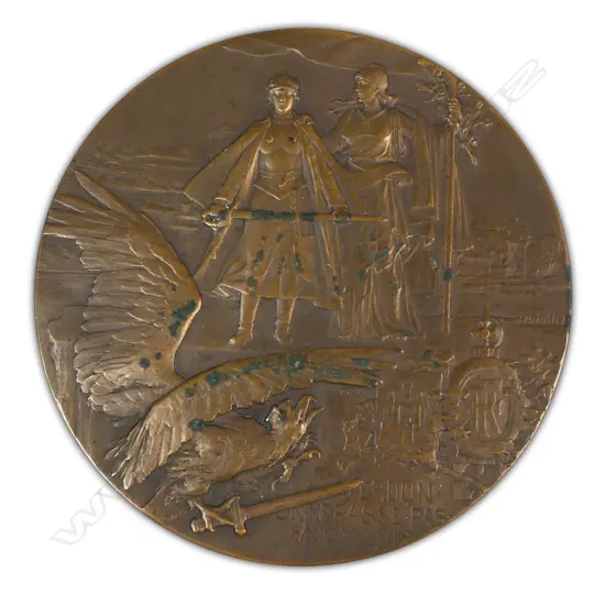 WW1 bronze medallion Heroes of Verdun by Charles Pillet,