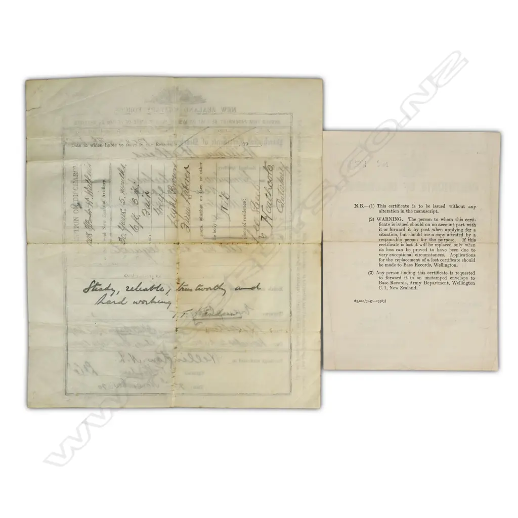 TWO DISCHARGE CERTS TO WILLIAM WATKINS WWI & WWII Image 1++