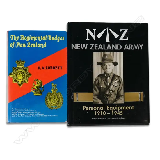 Two books - The Regimental Badges of New Zealand and NZ Army Personal Equipment