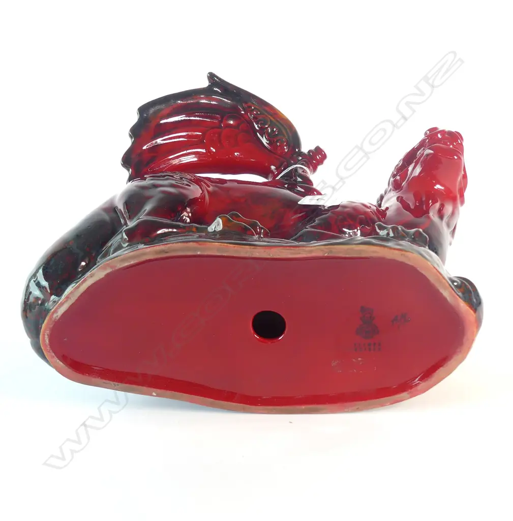 R DOULTON FLAMBE GRIFFIN, LARGE, INITIALLED A.M. W.250mm Image 1++