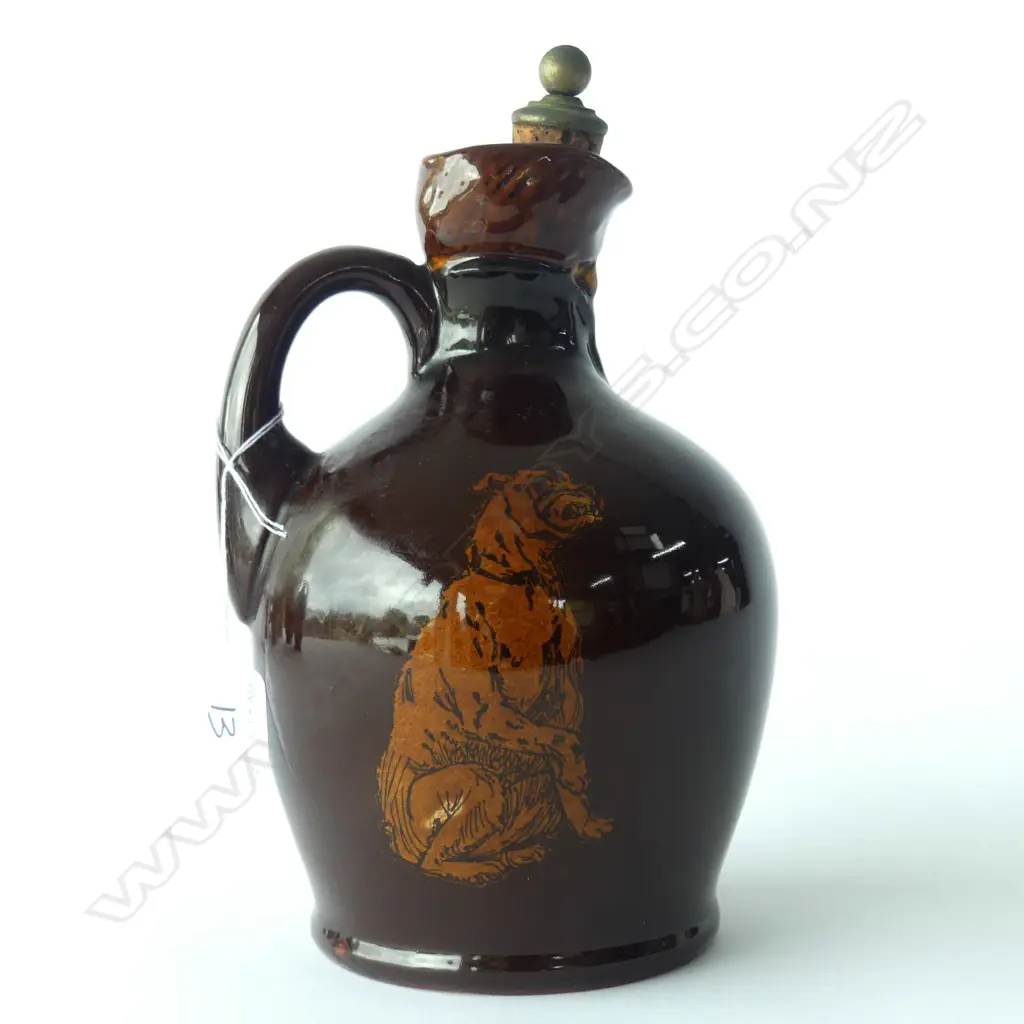 DOULTON KINGSWARE FLASK; BILL SYKES WITH BULLSEYE DOG TO REAR. H.205mm Image 1++