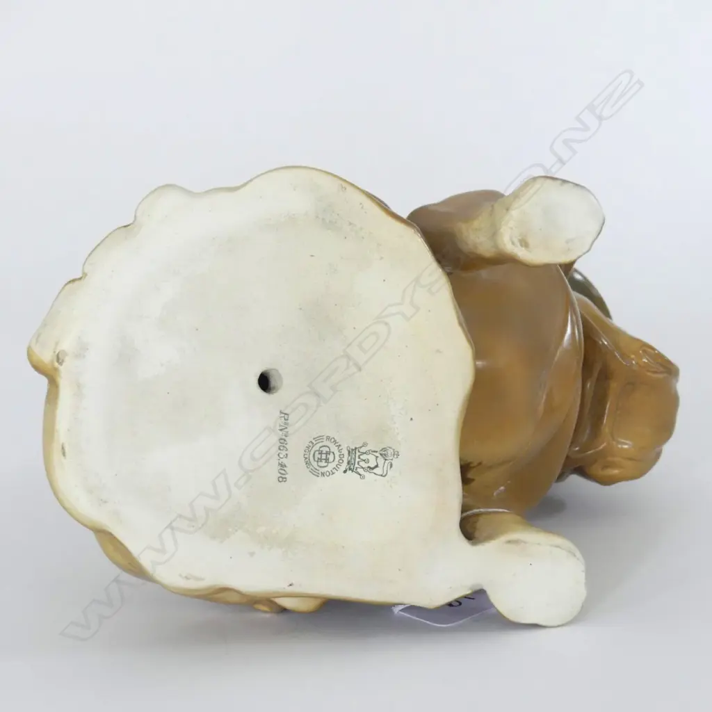 DOULTON KHAKI GLAZE BULLDOG Rd. No. 663408 WEARING TAM-O'SHANTER (PROFESSIONAL RESTORATION) H.180mm Image 1++