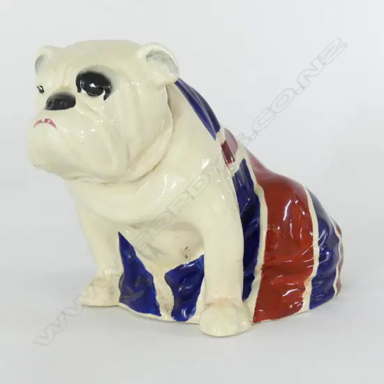 DOULTON SEATED ENGLISH BULLDOG IN UNION JACK; LARGE - Rd. No. 645658 H.150mm