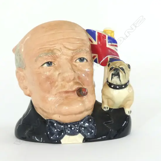 DOULTON WINSTON CHURCHILL CH.JUG D6907 BY S.J. TAYLOR 1992 & SIGNED MICHAEL DOULTON H.180mm