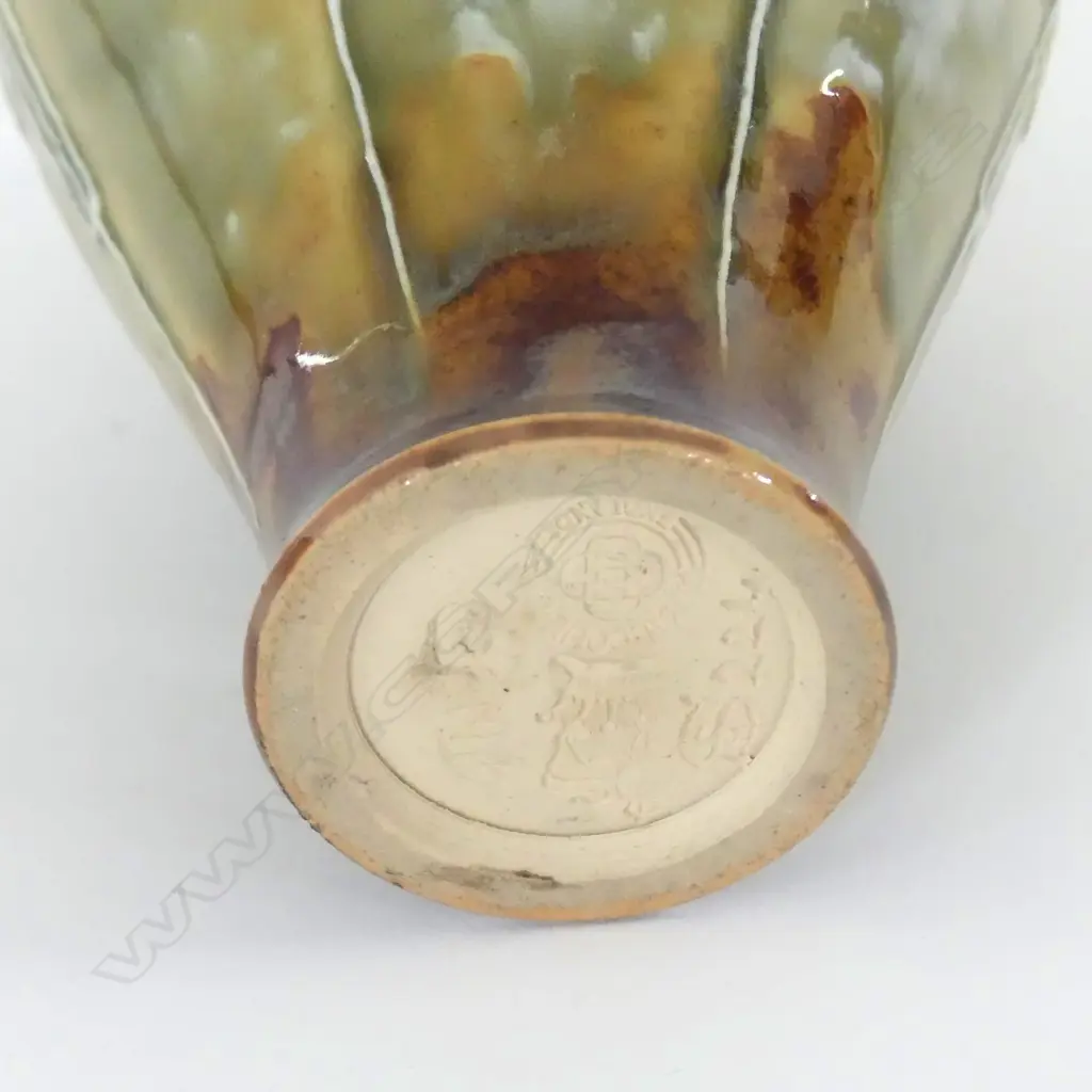 DOULTON LAMBETH ART NOUVEAU VASE DECORATED WITH FLOWERS BY ELIZA SIMMANCE & OTHERS (PROF. RESTORATION TO RIM) H.180mm Image 1++