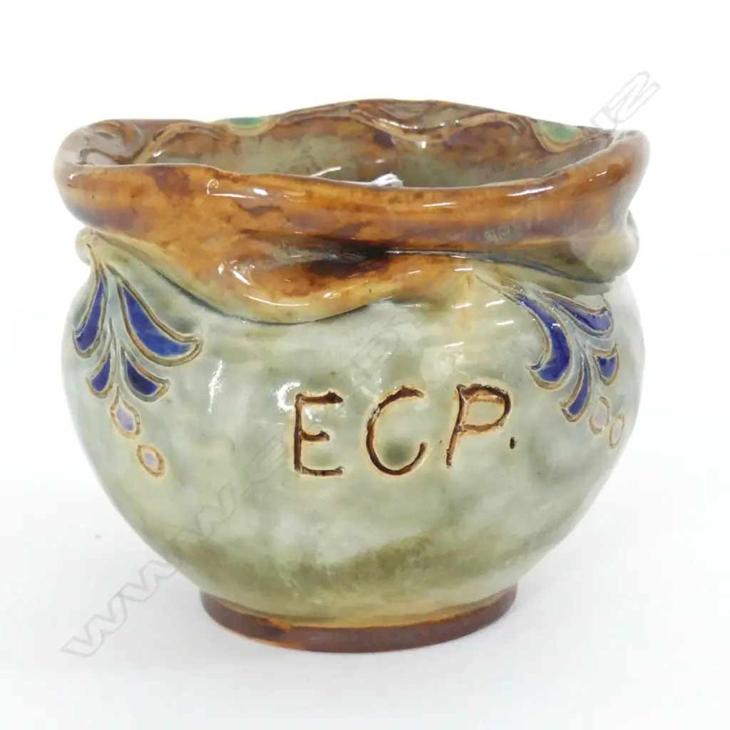 DOULTON LAMBETH TABLE JARDINERE INCISED "E.C.P - 6.10.27" D.120mm Image 1++