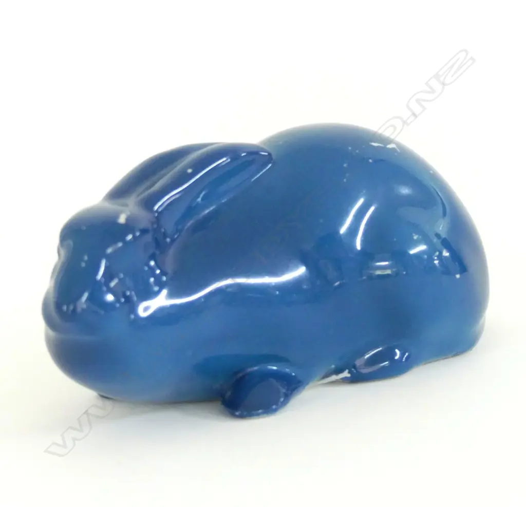 DOULTON LOP EARED HARE, BLUE GLAZE (PAINT SCRATCHES). L.115mm (AF) Image 1++