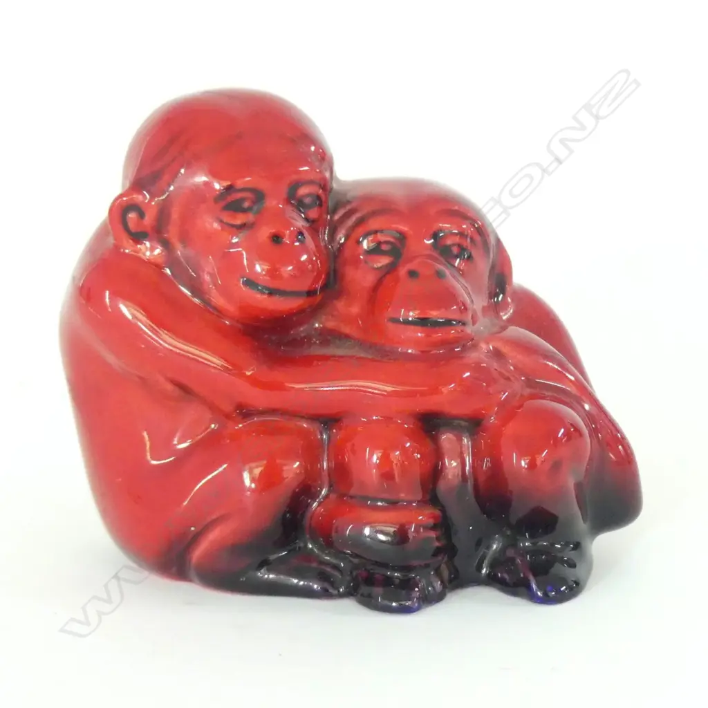 DOULTON FLAMBE MONKEYS; SIGNED NOKE  H.70mm  (AF) Image 1++