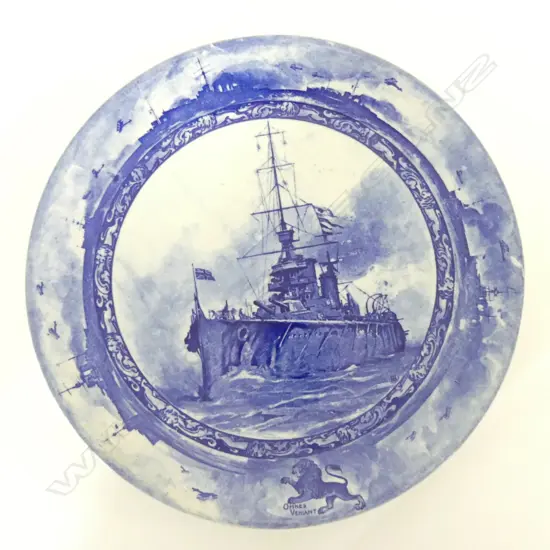 DOULTON PLATE HMS LION WWI WARSHIP DIA.260mm