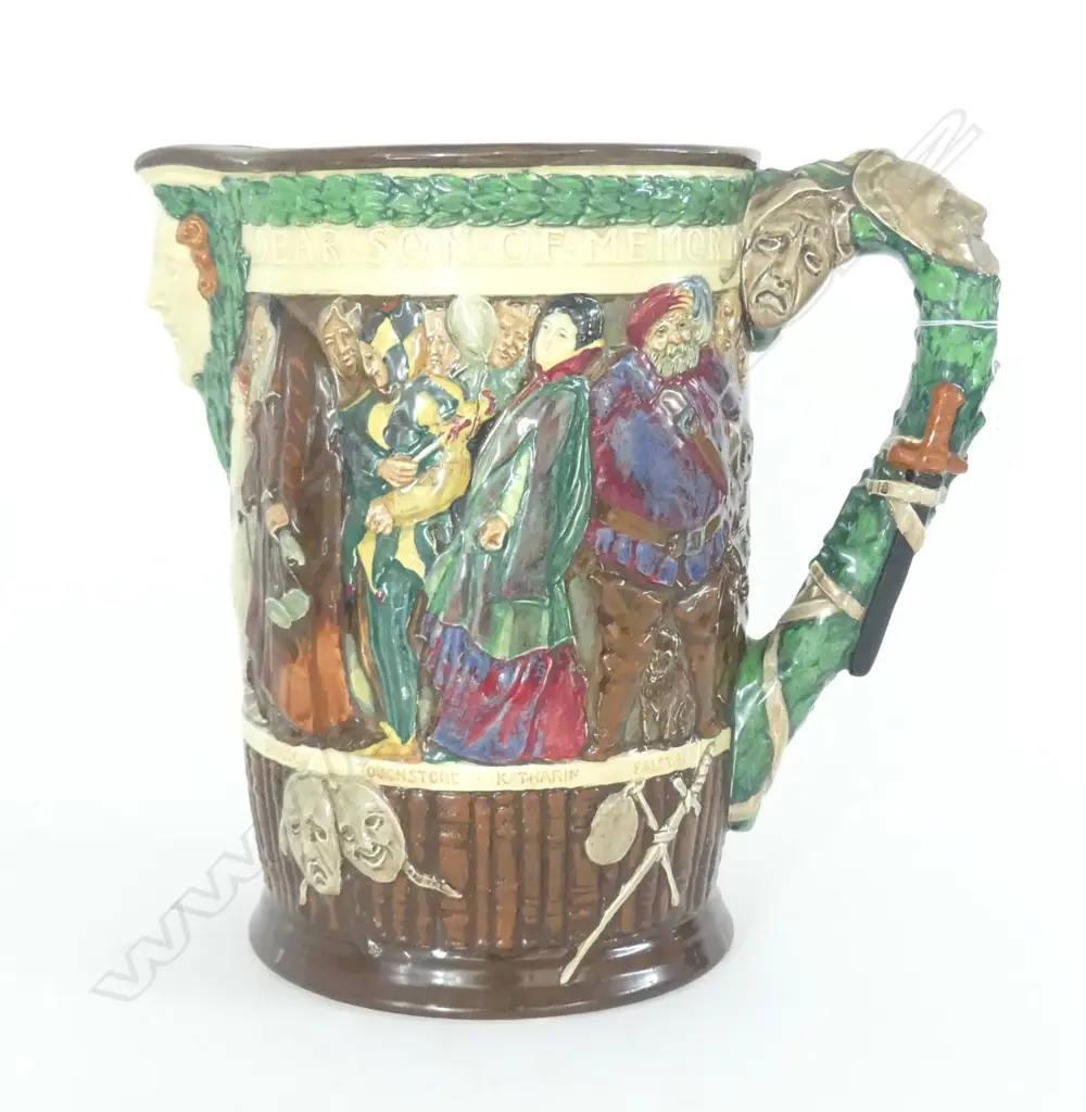 DOULTON LTD ED SHAKESPEARE JUG 735/1000 "SWEET SWAN OF AVON" ON BASE H.265mm Image 1++