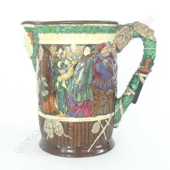 DOULTON LTD ED SHAKESPEARE JUG 735/1000 "SWEET SWAN OF AVON" ON BASE H.265mm