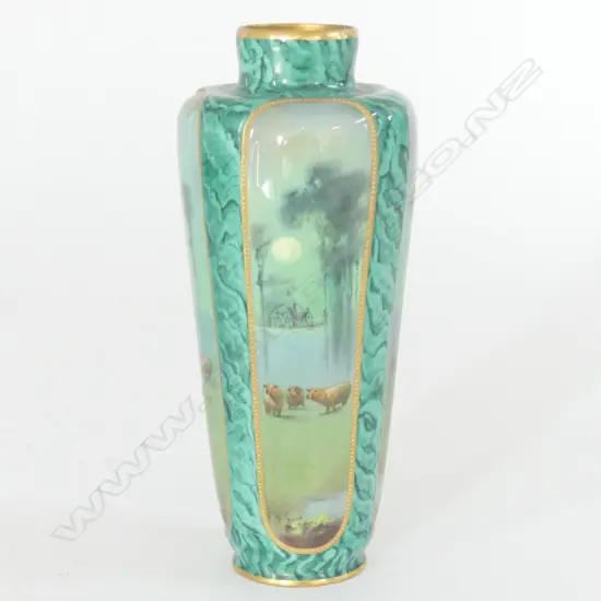 DOULTON BONE CHINA HANDPAINTED VASE IN THE MANNER OF J.H PLANT.