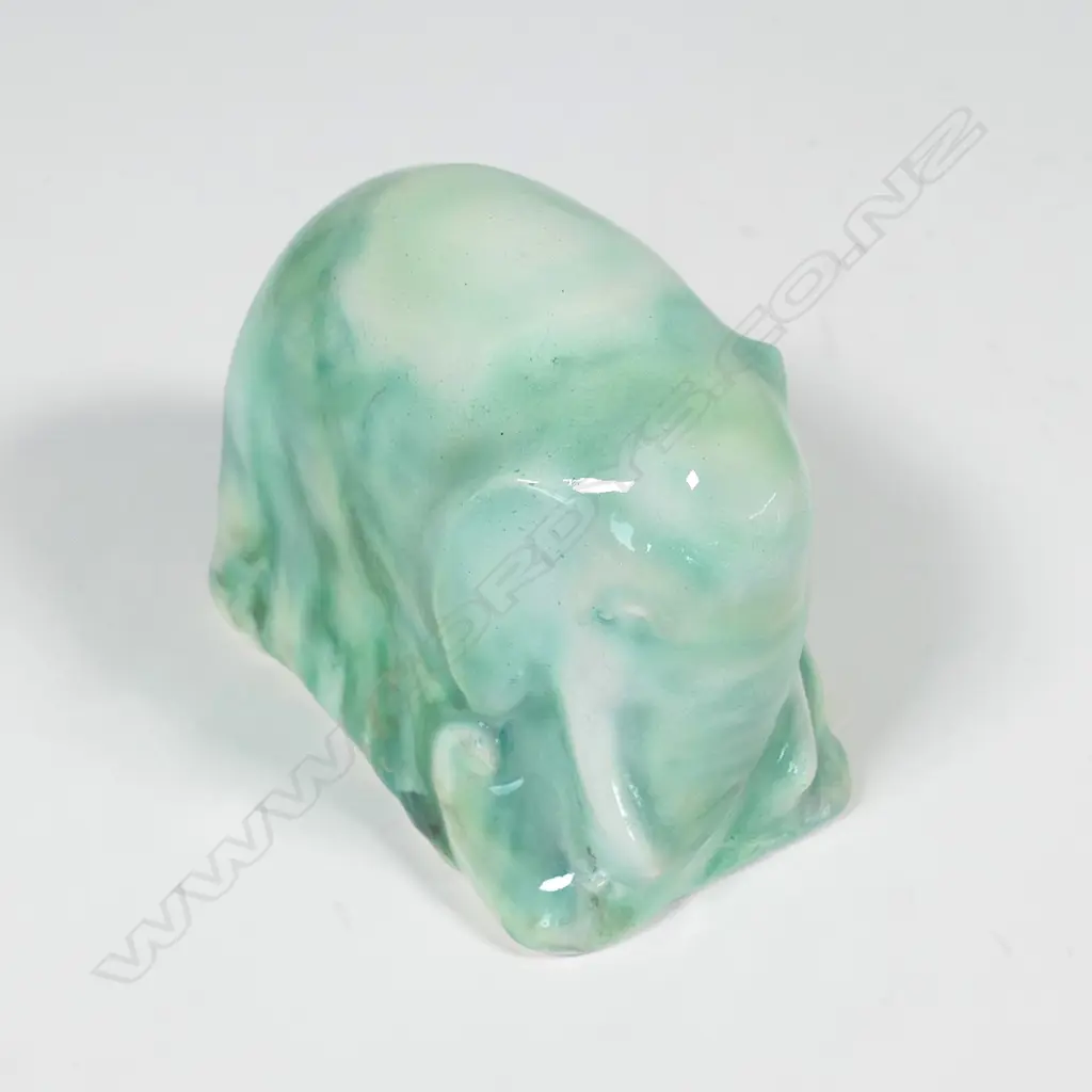 DOULTON "CHINESE JADE" ELEPHANT SIGNED NOKE AND INITIALLED H.N. (PROFESSIONAL RESTORATION) W.105mm Image 1++