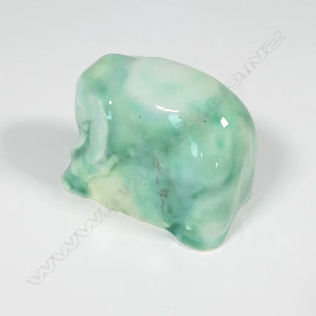 DOULTON "CHINESE JADE" ELEPHANT SIGNED NOKE AND INITIALLED H.N. (PROFESSIONAL RESTORATION) W.105mm Image 1++