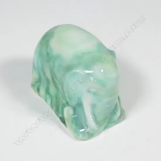 DOULTON "CHINESE JADE" ELEPHANT SIGNED NOKE AND INITIALLED H.N. (PROFESSIONAL RESTORATION) W.105mm