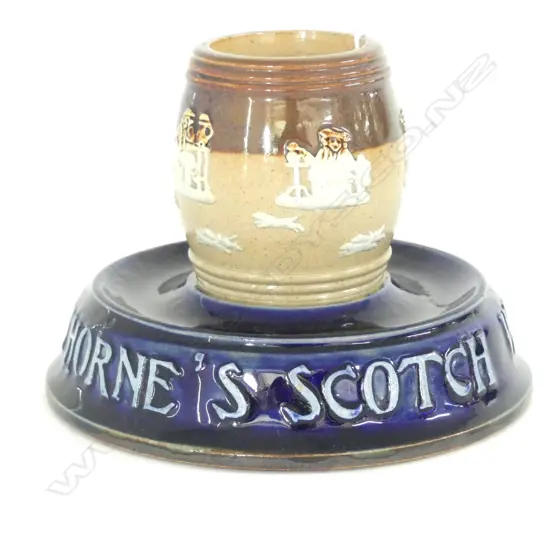 DOULTON LAMBETH "THORNE'S SCOTCH WHISKY" MATCH HOLDER, D.115mm