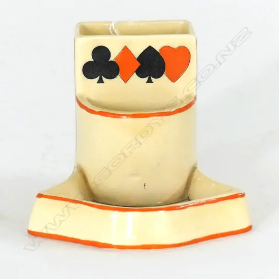 DOULTON ART DECO CARD SUITS MATCH HOLDER/ASHTRAY, 65 x 90mm