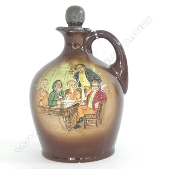  DOULTON KINGSWARE WHISKY FLASK "MR PICKWICK PROPOSES A TOAST" DESIGNED BY NOKE H.220mm