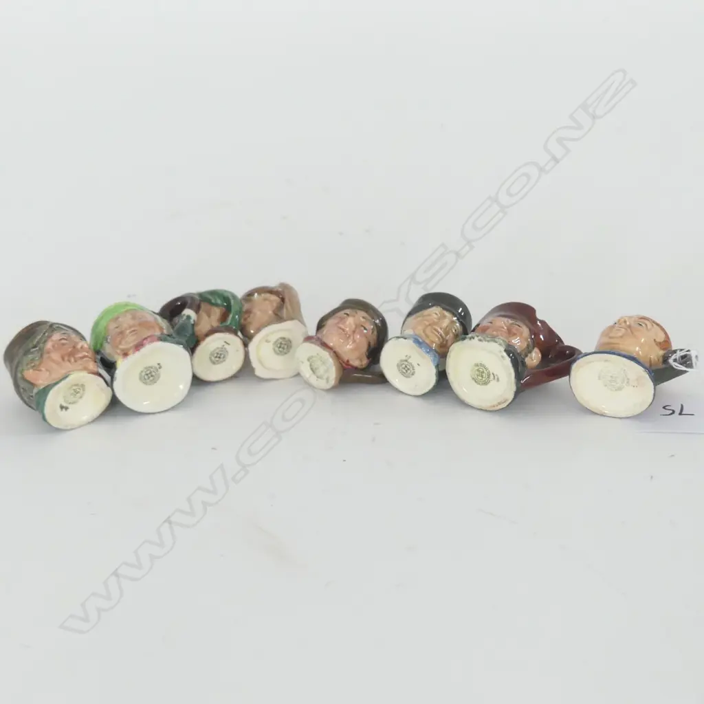 8 ROYAL DOULTON OLDER VERSION TINY CHARACTER JUGS Image 1++