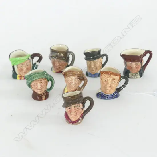 8 ROYAL DOULTON OLDER VERSION TINY CHARACTER JUGS