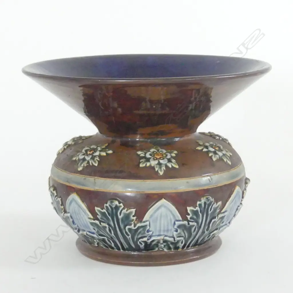 DOULTON LAMBETH STONEWARE SPITTOON MANUFACTURED FOR CLAUDIUS ASH & SONS LTD LONDON H.150mm Image 1++