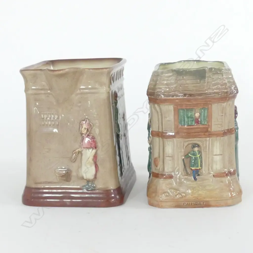 TWO DOULTON JUGS - OLIVER TWIST AND" OLIVER ASKS FOR MORE" H.145mm (tallest) Image 1++