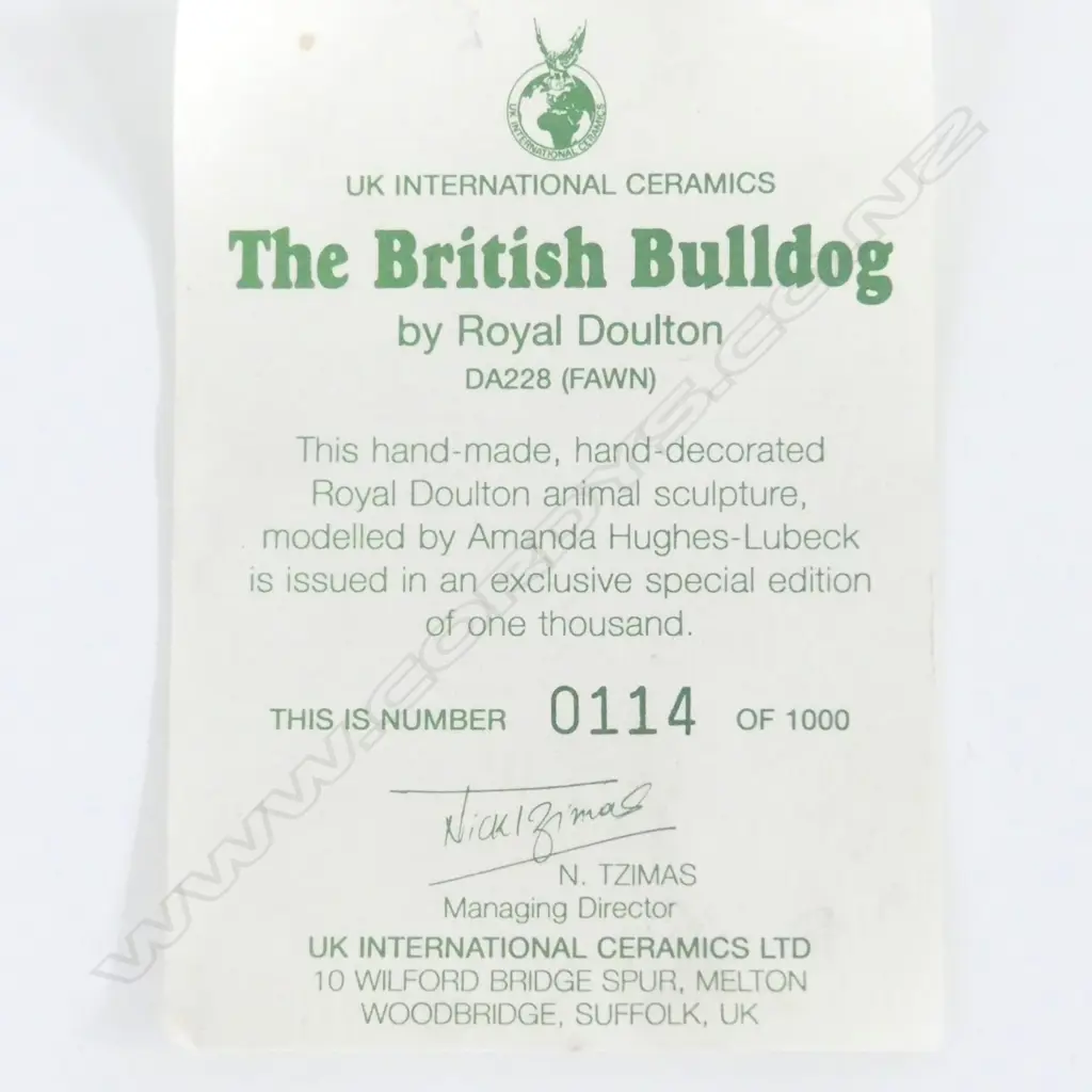 DOULTON "THE BRITISH BULLDOG ED 114/1000 DA228 (FAWN)", H.115mm Image 1++