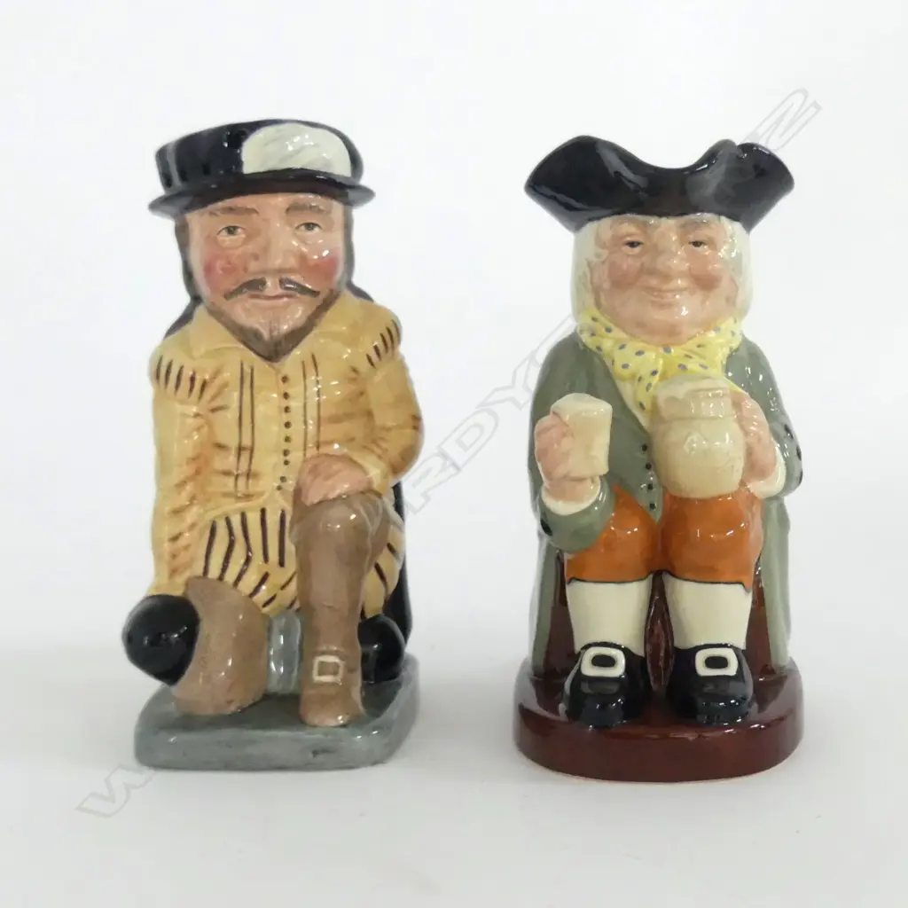 TWO DOULTON TOBY JUGS SIR FRANCIS DRAKE & HAPPY JOHN H.230mm (tallest Image 1++
