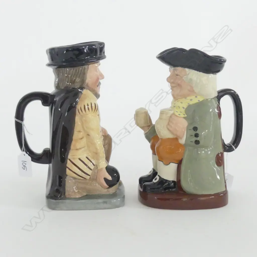 TWO DOULTON TOBY JUGS SIR FRANCIS DRAKE & HAPPY JOHN H.230mm (tallest Image 1++